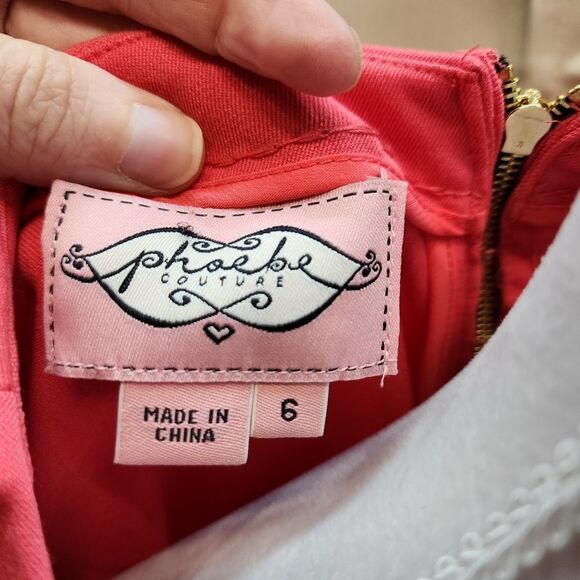 Phoebe Couture by Kay Unger Coral Smocked Designer Shift Dress Size 6 - Picture 7 of 14